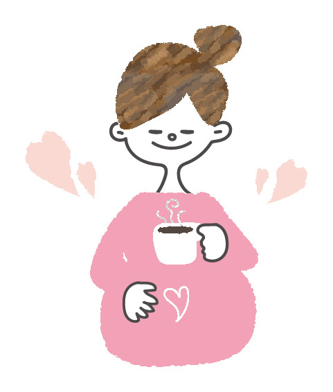 カフェインレスコーヒーを飲む妊婦さん