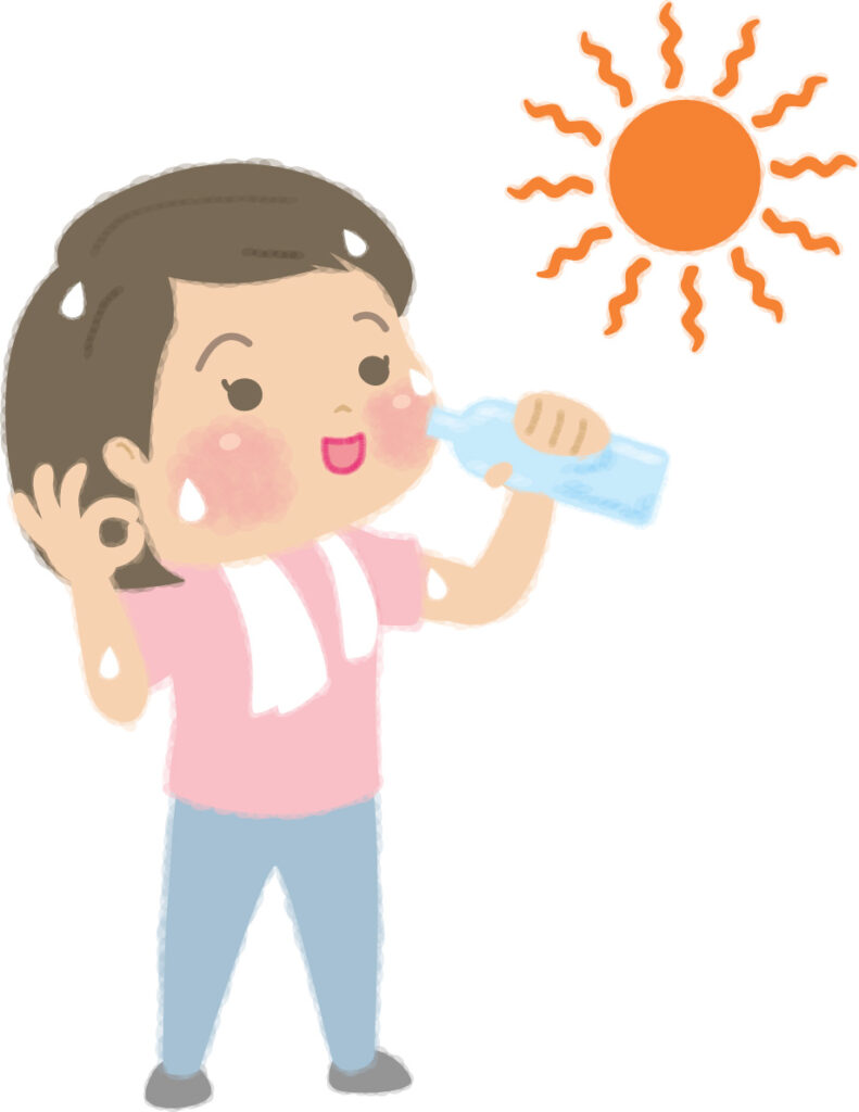 水分補給をする女性