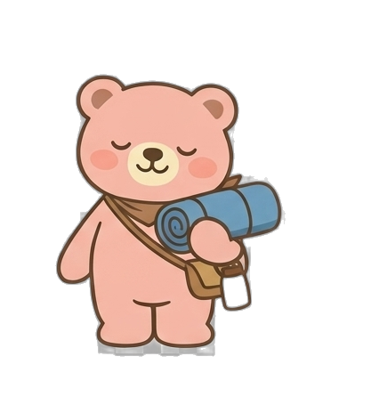 ハイキングのくまみちゃん