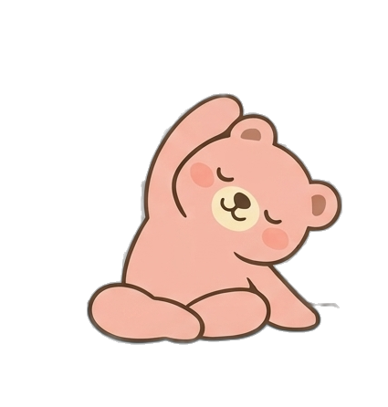 ヨガポーズのくまみちゃん